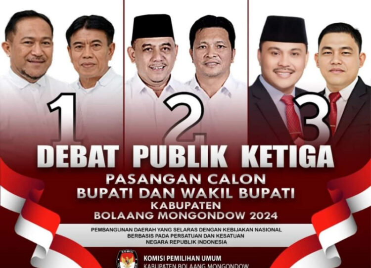 Ini Tema Debat Ketiga Pilkada Bolmong Senin Besok