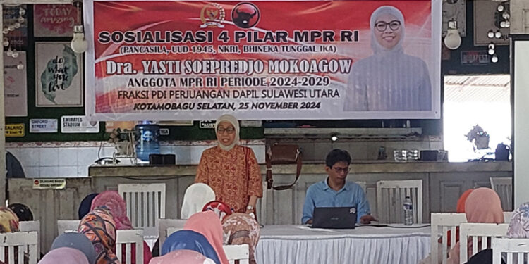 Perkuat Persatuan Bangsa, Yasti Soepredjo Mokoagow Sosialisasikan Empat Pilar di Kota Kotamobagu