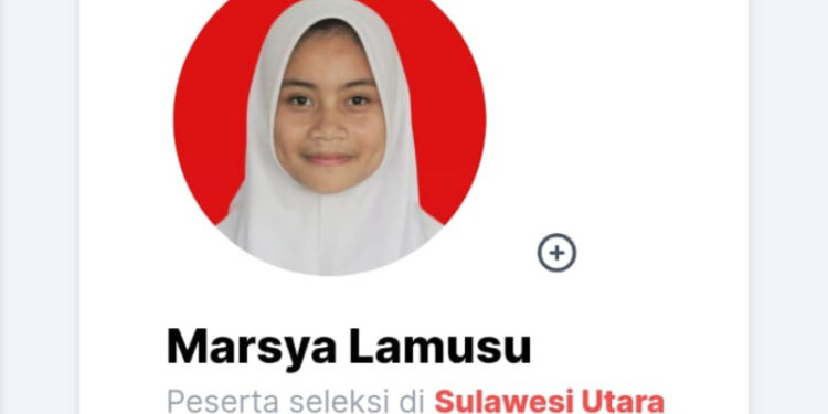 Marsya Lamusu Siswi Asal Bolmong Lolos Ikut Seleksi Paskibraka Tingkat Nasional