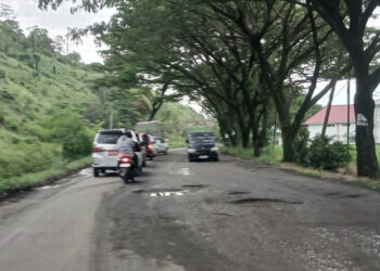 Jalur Trans Sulawesi di Desa Solog Rusak Parah