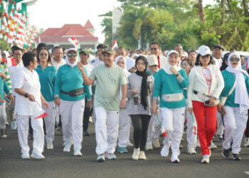 Bagikan 10 Juta Bendera, Pemkab Bolmong Launching Rangkaian Kegiatan HUT ke 80 RI