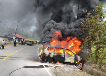 Polisi Identifikasi Mobil Terbakar di Depan SPBU Komangaan