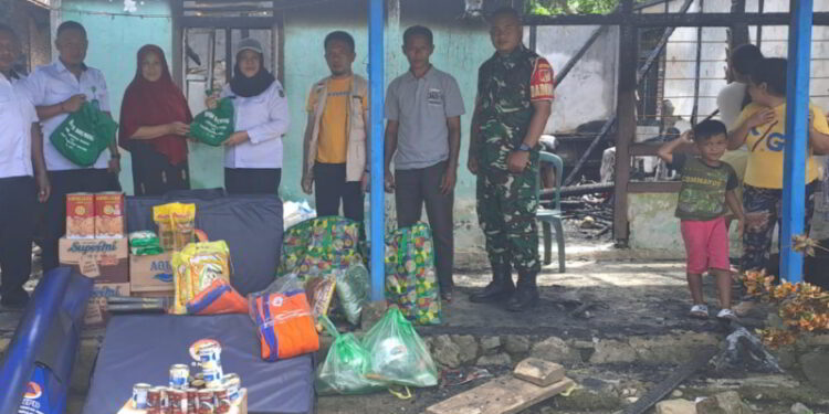Pemkab Bolmong Salurkan Bantuan Korban Kebakaran di Desa Pangi Induk