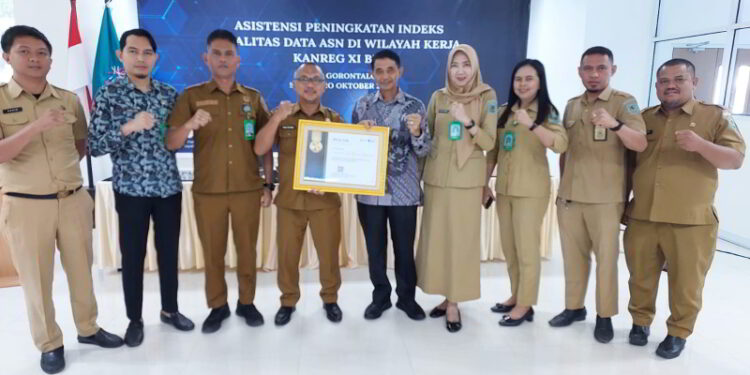 Pemkab Bolmong Raih Penghargaan BKN, Masuk Tiga Terbaik se-Regional Sulawesi