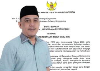 Pemkab Bolmong Imbau Warga Rayakan Tahun Baru 2026 Secara Sederhana dan Bermakna