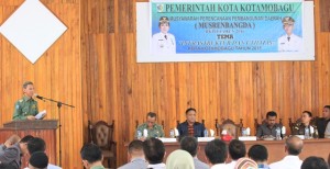 Acara Musrembang tingkat daerah yang dibuka Wakil wali kota Jainuddin Damopolii 